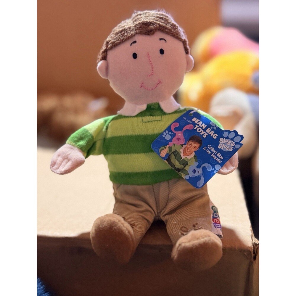 Eden Vintage Blue's Clues Steve Plush Doll 1998 Green Striped Shirt 13” NWT